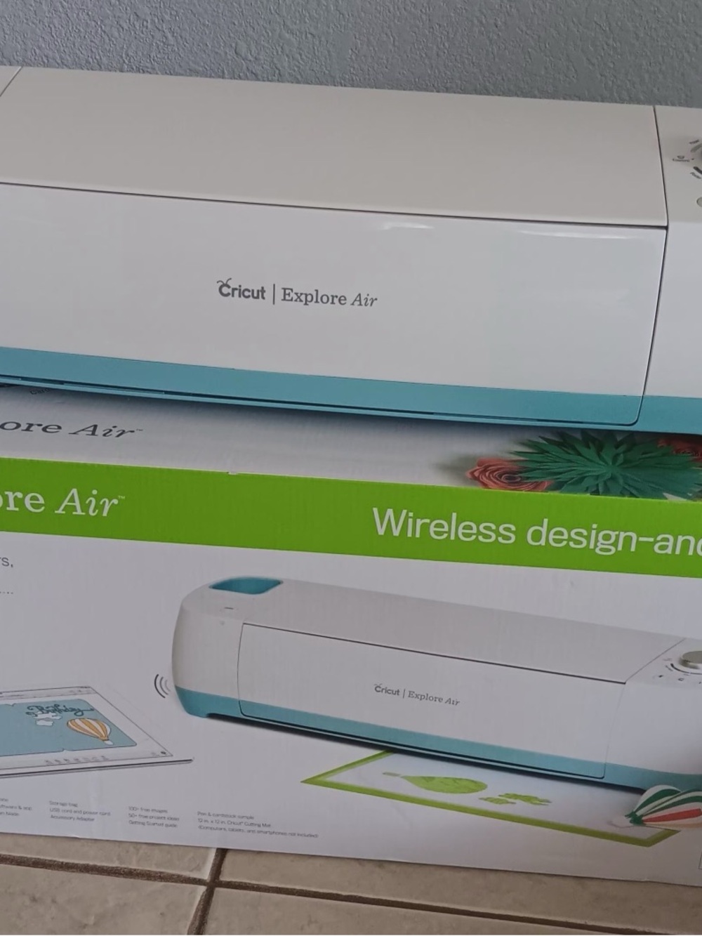 Cricut Explore Air Cutting Machine - White & Teal Blue Accents